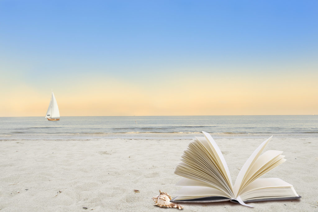 open book on the beach